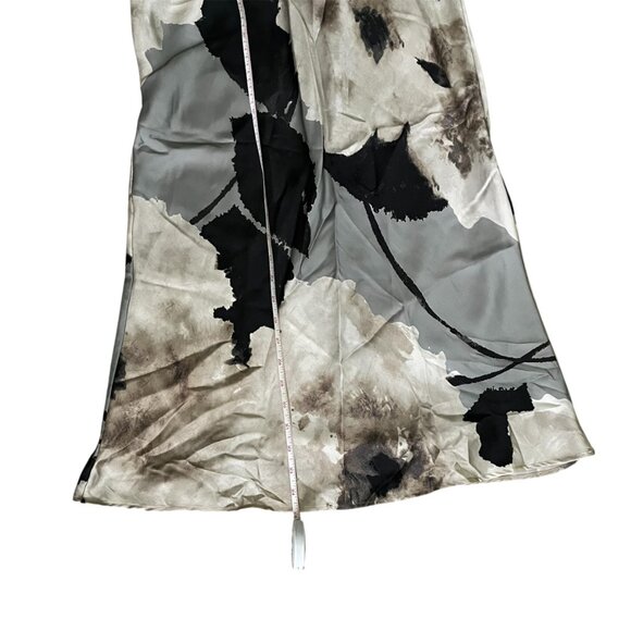 Zara Satin Effect Print Midi Skirt Gray Tan Size Small NWT High-Waisted - Picture 8 of 8